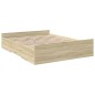 vidaXL Cama con cajones madera ingeniería roble Sonoma 140x200 cm vidaXL Cama con cajones madera ingeniería roble Sonoma 140x200 cm