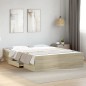 vidaXL Cama con cajones madera ingeniería roble Sonoma 140x200 cm vidaXL Cama con cajones madera ingeniería roble Sonoma 140x200 cm
