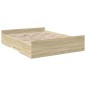 vidaXL Cama con cajones madera ingeniería roble Sonoma 140x200 cm vidaXL Cama con cajones madera ingeniería roble Sonoma 140x200 cm