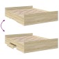 vidaXL Cama con cajones madera ingeniería roble Sonoma 140x200 cm vidaXL Cama con cajones madera ingeniería roble Sonoma 140x200 cm