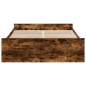 vidaXL Cama con cajones madera de ingeniería roble ahumado 120x200 cm vidaXL Cama con cajones madera de ingeniería roble ahumado 120x200 cm