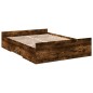 vidaXL Cama con cajones madera de ingeniería roble ahumado 120x200 cm vidaXL Cama con cajones madera de ingeniería roble ahumado 120x200 cm