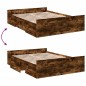 vidaXL Cama con cajones madera de ingeniería roble ahumado 120x200 cm vidaXL Cama con cajones madera de ingeniería roble ahumado 120x200 cm