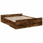 vidaXL Cama con cajones madera de ingeniería roble ahumado 140x200 cm vidaXL Cama con cajones madera de ingeniería roble ahumado 140x200 cm