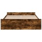 vidaXL Cama con cajones madera de ingeniería roble ahumado 140x200 cm vidaXL Cama con cajones madera de ingeniería roble ahumado 140x200 cm
