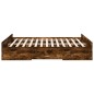 vidaXL Cama con cajones madera de ingeniería roble ahumado 140x200 cm vidaXL Cama con cajones madera de ingeniería roble ahumado 140x200 cm