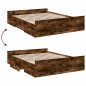 vidaXL Cama con cajones madera de ingeniería roble ahumado 140x200 cm vidaXL Cama con cajones madera de ingeniería roble ahumado 140x200 cm