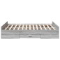 vidaXL Cama con cajones madera de ingeniería gris Sonoma 135x190 cm