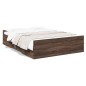 vidaXL Cama con cajones madera de ingeniería marrón roble 120x200 cm vidaXL Cama con cajones madera de ingeniería marrón roble 120x200 cm