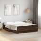 vidaXL Cama con cajones madera de ingeniería marrón roble 120x200 cm vidaXL Cama con cajones madera de ingeniería marrón roble 120x200 cm