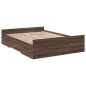 vidaXL Cama con cajones madera de ingeniería marrón roble 120x200 cm vidaXL Cama con cajones madera de ingeniería marrón roble 120x200 cm