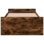 vidaXL Cama con cajones madera de ingeniería roble ahumado 90x190 cm