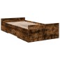 vidaXL Cama con cajones madera de ingeniería roble ahumado 90x190 cm