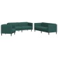 vidaXL Juego de sofás 3 piezas tela verde oscuro vidaXL Juego de sofás 3 piezas tela verde oscuro