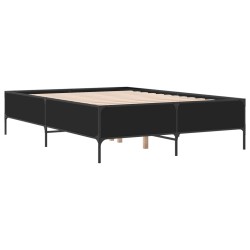 vidaXL Estructura de cama madera de ingeniería y metal negro 140x200cm
