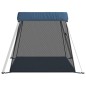 vidaXL Parque infantil para bebés con colchón tela lino azul marino vidaXL Parque infantil para bebés con colchón tela lino azul marino