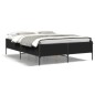 vidaXL Estructura de cama madera de ingeniería y metal negro 140x190cm vidaXL Estructura de cama madera de ingeniería y metal negro 140x190cm