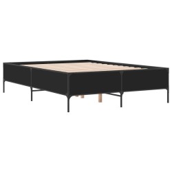 vidaXL Estructura de cama madera de ingeniería y metal negro 140x190cm