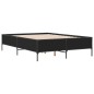 vidaXL Estructura de cama madera de ingeniería y metal negro 140x190cm vidaXL Estructura de cama madera de ingeniería y metal negro 140x190cm