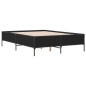 vidaXL Estructura de cama madera de ingeniería y metal negro 140x190cm vidaXL Estructura de cama madera de ingeniería y metal negro 140x190cm