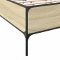 vidaXL Estructura cama madera ingeniería metal roble Sonoma 135x190 cm vidaXL Estructura cama madera ingeniería metal roble Sonoma 135x190 cm