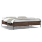 vidaXL Estructura cama madera ingeniería metal marrón roble 200x200 cm vidaXL Estructura cama madera ingeniería metal marrón roble 200x200 cm
