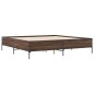 vidaXL Estructura cama madera ingeniería metal marrón roble 200x200 cm vidaXL Estructura cama madera ingeniería metal marrón roble 200x200 cm