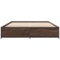 vidaXL Estructura cama madera ingeniería metal marrón roble 120x190 cm