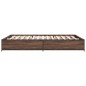vidaXL Estructura cama madera ingeniería metal marrón roble 120x190 cm