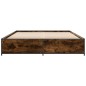 vidaXL Estructura cama madera ingeniería metal roble ahumado 120x190cm vidaXL Estructura cama madera ingeniería metal roble ahumado 120x190cm
