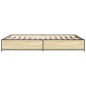 vidaXL Estructura cama madera ingeniería metal roble Sonoma 135x190 cm vidaXL Estructura cama madera ingeniería metal roble Sonoma 135x190 cm