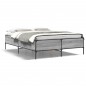 vidaXL Estructura cama madera ingeniería metal gris Sonoma 150x200 cm vidaXL Estructura cama madera ingeniería metal gris Sonoma 150x200 cm