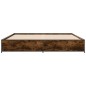 vidaXL Estructura cama madera ingeniería metal roble ahumado 200x200cm vidaXL Estructura cama madera ingeniería metal roble ahumado 200x200cm