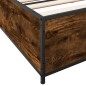 vidaXL Estructura cama madera ingeniería metal roble ahumado 200x200cm vidaXL Estructura cama madera ingeniería metal roble ahumado 200x200cm