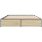 vidaXL Estructura cama madera ingeniería metal roble Sonoma 140x190 cm