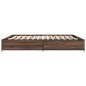 vidaXL Estructura cama madera ingeniería metal marrón roble 200x200 cm vidaXL Estructura cama madera ingeniería metal marrón roble 200x200 cm