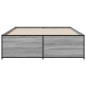 vidaXL Estructura cama madera ingeniería metal gris Sonoma 140x190 cm vidaXL Estructura cama madera ingeniería metal gris Sonoma 140x190 cm