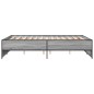 vidaXL Estructura cama madera ingeniería metal gris Sonoma 140x190 cm vidaXL Estructura cama madera ingeniería metal gris Sonoma 140x190 cm