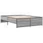 vidaXL Estructura cama madera ingeniería metal gris Sonoma 140x190 cm vidaXL Estructura cama madera ingeniería metal gris Sonoma 140x190 cm