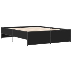 vidaXL Estructura de cama madera de ingeniería y metal negro 140x200cm