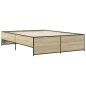 vidaXL Estructura cama madera ingeniería metal roble Sonoma 140x190 cm vidaXL Estructura cama madera ingeniería metal roble Sonoma 140x190 cm