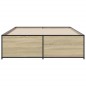vidaXL Estructura cama madera ingeniería metal roble Sonoma 140x190 cm vidaXL Estructura cama madera ingeniería metal roble Sonoma 140x190 cm