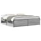 vidaXL Estructura cama madera ingeniería metal gris Sonoma 200x200 cm vidaXL Estructura cama madera ingeniería metal gris Sonoma 200x200 cm