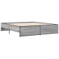 vidaXL Estructura cama madera ingeniería metal gris Sonoma 200x200 cm vidaXL Estructura cama madera ingeniería metal gris Sonoma 200x200 cm