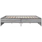 vidaXL Estructura cama madera ingeniería metal gris Sonoma 200x200 cm vidaXL Estructura cama madera ingeniería metal gris Sonoma 200x200 cm