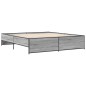 vidaXL Estructura cama madera ingeniería metal gris Sonoma 200x200 cm vidaXL Estructura cama madera ingeniería metal gris Sonoma 200x200 cm