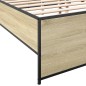 vidaXL Estructura cama madera ingeniería metal roble Sonoma 120x200 cm vidaXL Estructura cama madera ingeniería metal roble Sonoma 120x200 cm