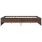 vidaXL Estructura cama madera ingeniería metal marrón roble 140x200 cm vidaXL Estructura cama madera ingeniería metal marrón roble 140x200 cm