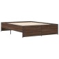 vidaXL Estructura cama madera ingeniería metal marrón roble 140x200 cm vidaXL Estructura cama madera ingeniería metal marrón roble 140x200 cm