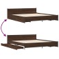 vidaXL Cama con cajones madera ingeniería marrón roble 200x200 cm vidaXL Cama con cajones madera ingeniería marrón roble 200x200 cm